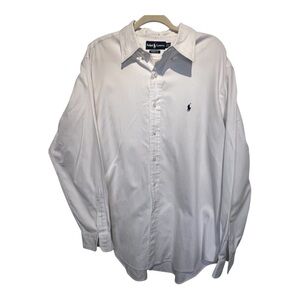 Lot of 2 Ralph Lauren Men's‎ Dress Shirts - White, Light Blue,  17.5